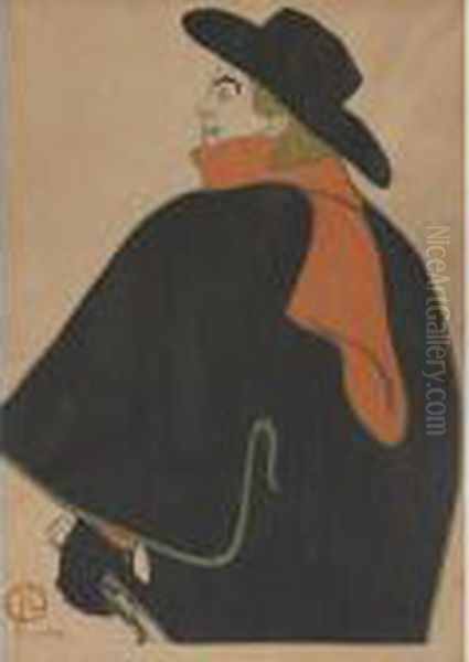 Aristide Bruant Dans Son Cabaret (d. 348; A. 15; W. P9; Adr. 12) Oil Painting by Henri De Toulouse-Lautrec