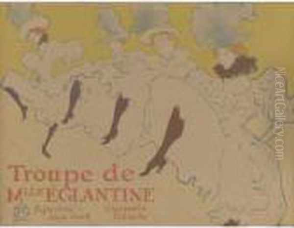 Troupe De Mlle Eglantine (d. 361; A. 198; W. P.21; Adr. 162) Oil Painting by Henri De Toulouse-Lautrec