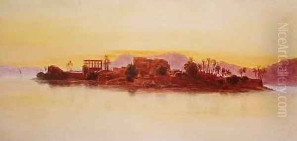 Sunset Oil Painting by Edward Lear