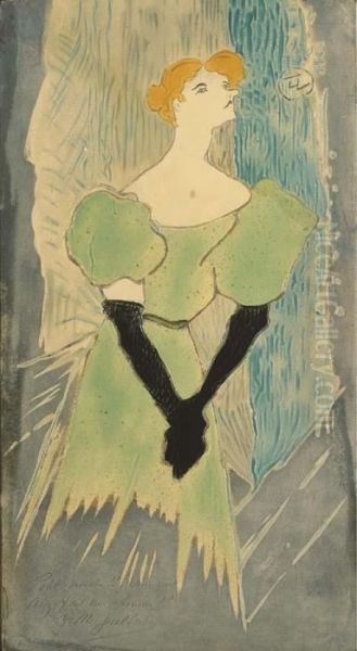 Yvette Guilbert Oil Painting by Henri De Toulouse-Lautrec