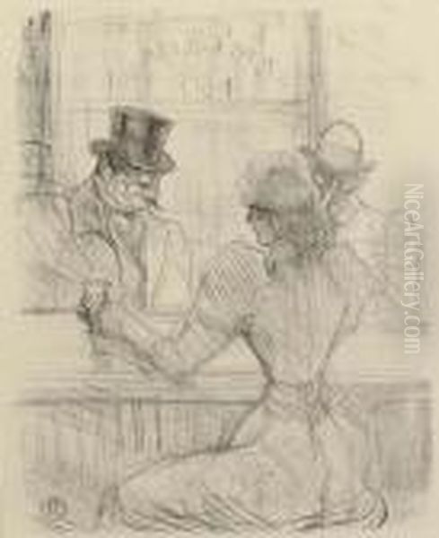 Au Bar Picton Oil Painting by Henri De Toulouse-Lautrec