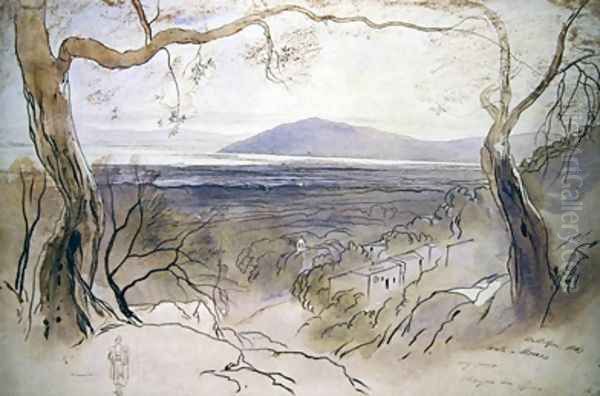 A View on Levkas Ionian Islands Oil Painting by Edward Lear