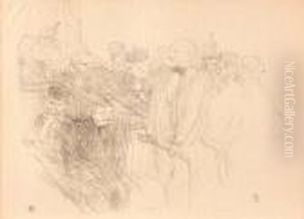 Process Arton 2ieme Planche. A La Cour D'assise Oil Painting by Henri De Toulouse-Lautrec