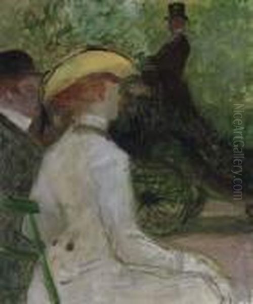 Au Bois De Boulogne Oil Painting by Henri De Toulouse-Lautrec