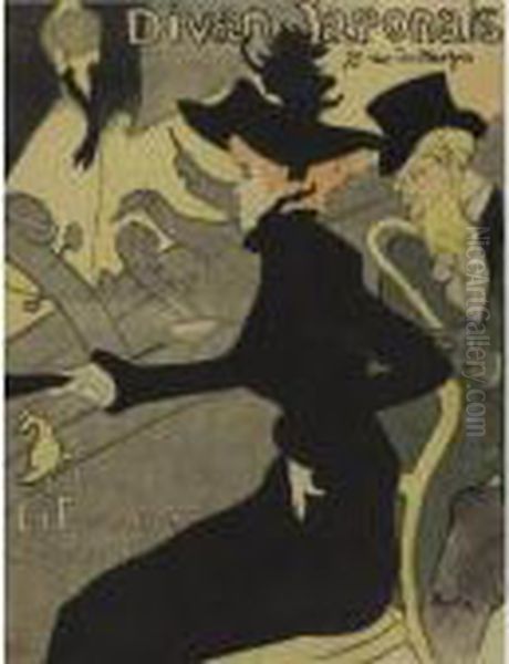 Divan Japonais (d. 341; A. 11; W. P11; Adr. 8) Oil Painting by Henri De Toulouse-Lautrec