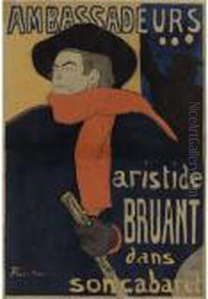 Ambassadeurs, Aristide Bruant (d. 343; A. 6; W. P4; Adr.3) Oil Painting by Henri De Toulouse-Lautrec