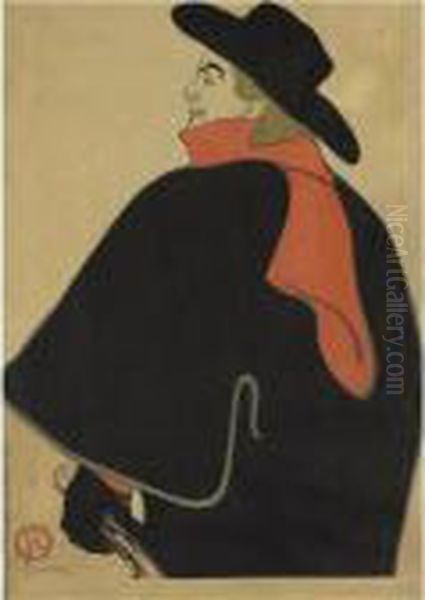 Aristide Bruant Dans Son Cabaret (d. 348; A. 15; W. P9; Adr. 12) Oil Painting by Henri De Toulouse-Lautrec