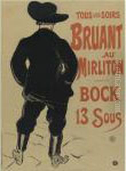 Bruant Au Mirliton (d. 349; A. 71; W. P10; Adr. 57) Oil Painting by Henri De Toulouse-Lautrec