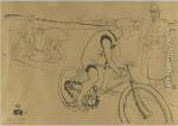 Cycle Michael (d. 359; A. 184; W. P25; Adr. 188) Oil Painting by Henri De Toulouse-Lautrec