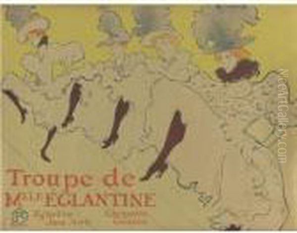 La Troupe De Mademoiselle Eglantine (d. 361; A. 198; W. P21; Adr. 162) Oil Painting by Henri De Toulouse-Lautrec