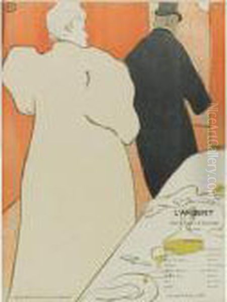 Un Monsieur Et Une Dame, Programme Pour 'l'argent' (d. 15; A. 148; W. 97; Adr. 133) Oil Painting by Henri De Toulouse-Lautrec