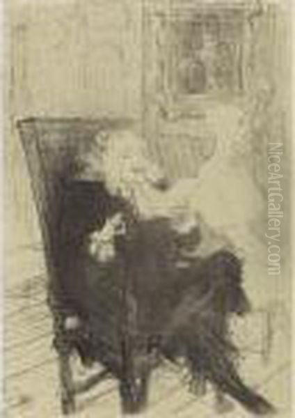 Truffier Et Moreno, Dans 'les Femmes Savantes' (d. 54; A. 60; W. 46; Adr. 38) Oil Painting by Henri De Toulouse-Lautrec