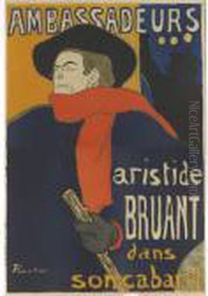 Ambassadeurs, Aristide Bruant (d. 343; A. 6; W. P4; Adr. 3) Oil Painting by Henri De Toulouse-Lautrec