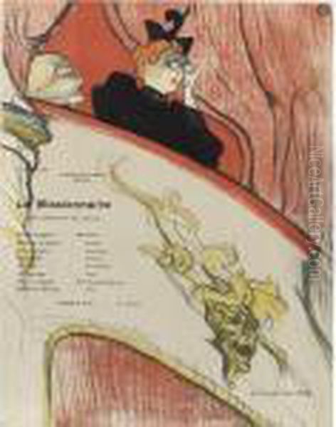 La Loge Au Mascaron Dore (d. 16; A. 72; W. 16; Adr. 69) Oil Painting by Henri De Toulouse-Lautrec