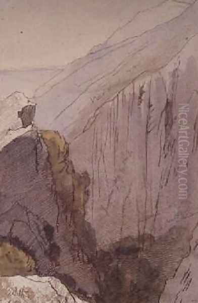 Athos Oil Painting by Edward Lear