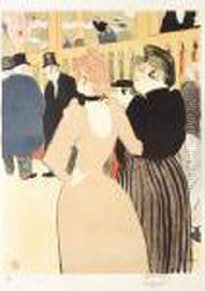 Au Moulin Rouge, La Goulue Et Sa Soeur (w.1; D.11; A.2) Oil Painting by Henri De Toulouse-Lautrec