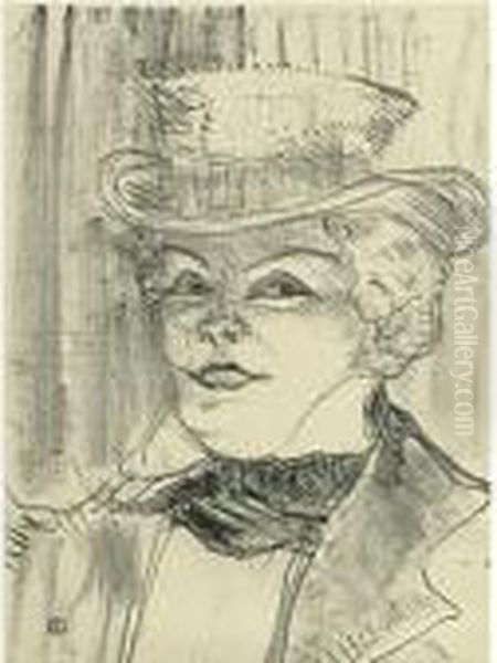 Madame Rejane (d. 266; A. 57; W. 266) Oil Painting by Henri De Toulouse-Lautrec