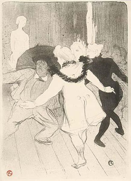 Folies Bergere, Les Pudeurs De Monsieur Prudhomme Oil Painting by Henri De Toulouse-Lautrec