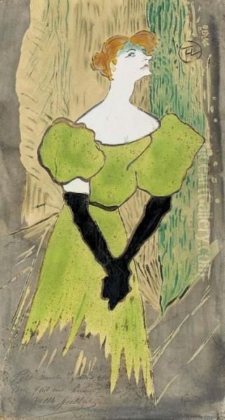 Yvette Guilbert Oil Painting by Henri De Toulouse-Lautrec