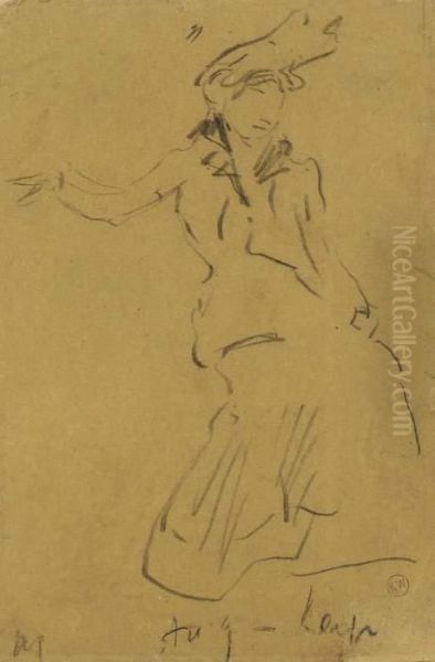 Une Femme Dansant Oil Painting by Henri De Toulouse-Lautrec