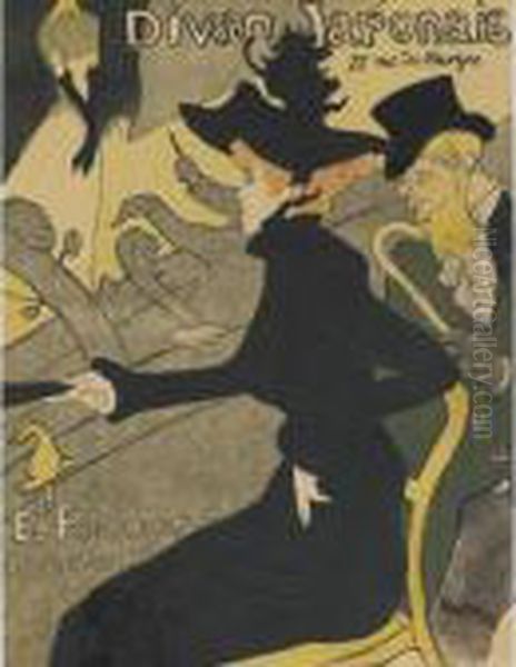 Divan Japonais (d. 341; A. 11; W. P11; Adr. 8) Oil Painting by Henri De Toulouse-Lautrec