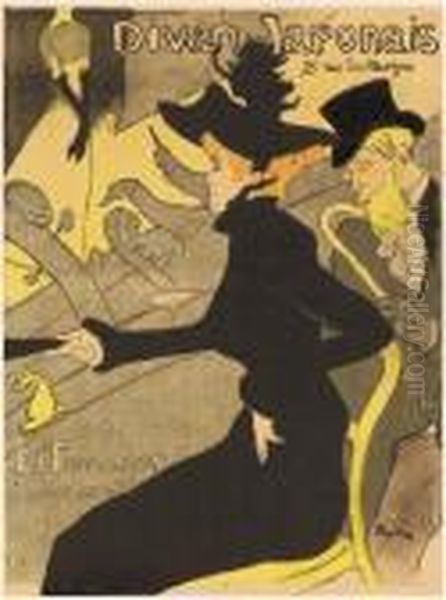 Divan Japonais Oil Painting by Henri De Toulouse-Lautrec