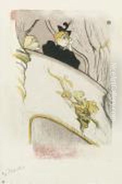 La Loge Au Mascaron Dore Oil Painting by Henri De Toulouse-Lautrec