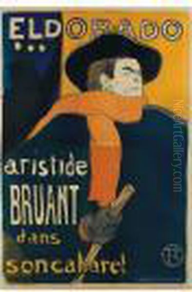 Eldorado, Aristide Bruant (d. 344; A. 7; Adr. 4; W. P5) Oil Painting by Henri De Toulouse-Lautrec