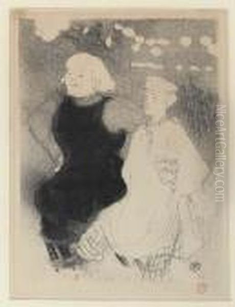 Au Moulin Rouge: L'union Franco-russe Oil Painting by Henri De Toulouse-Lautrec