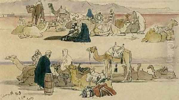 Near Suez Oil Painting by Edward Lear