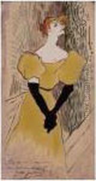 Yvette Guilbert Oil Painting by Henri De Toulouse-Lautrec