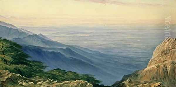 The Plain of Lombardy from Monte Generoso Oil Painting by Edward Lear