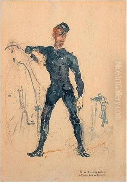 Velocipediste Oil Painting by Henri De Toulouse-Lautrec