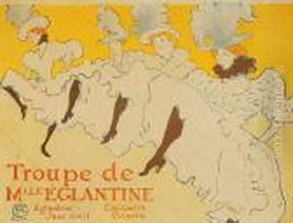 La Troupe De Mademoiselle Eglantine (d. 361; A. 198; Adr. 162; W. P21) Oil Painting by Henri De Toulouse-Lautrec