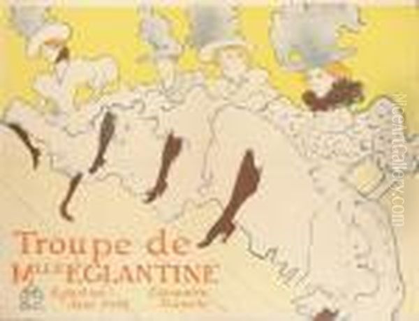 La Troupe De Mademoiselle Eglantine Oil Painting by Henri De Toulouse-Lautrec