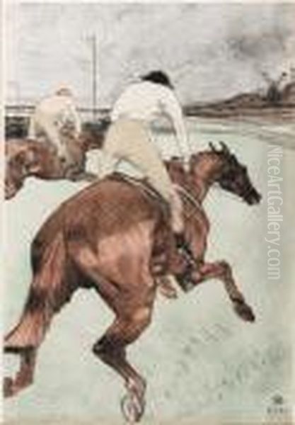 Le Jockey Oil Painting by Henri De Toulouse-Lautrec