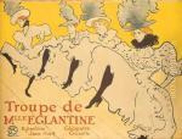 La Troupe De Mademoiselle Eglantine Oil Painting by Henri De Toulouse-Lautrec