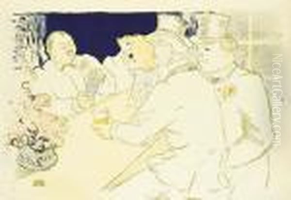 Irish And American Bar, Rue Royale--the Chap Book Oil Painting by Henri De Toulouse-Lautrec