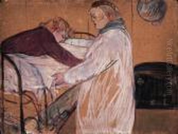 Deux Femmes Faisant Leur Lit Oil Painting by Henri De Toulouse-Lautrec