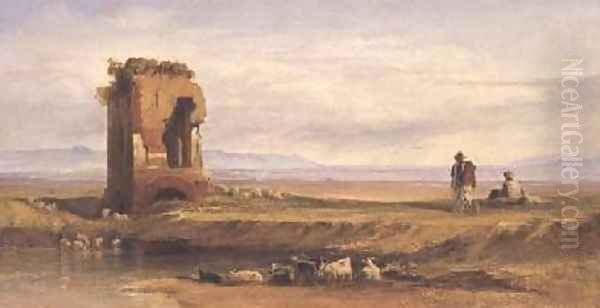 Buon Ricovero in the Roman Campagna Oil Painting by Edward Lear