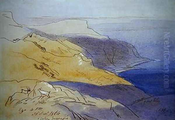 Coastal Landscape Eza Oil Painting by Edward Lear