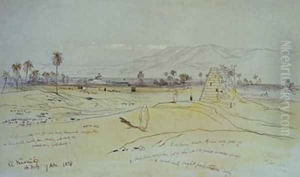 El Karnak Oil Painting by Edward Lear