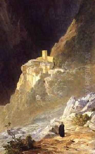 Mount Athos Oil Painting by Edward Lear