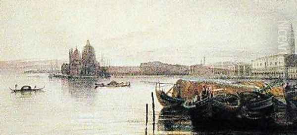 The Church of Santa Maria della Salute Venice Oil Painting by Edward Lear