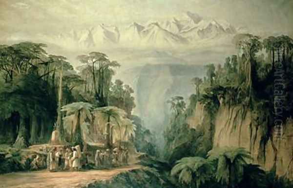 Mount Kanchenjunga from Darjeeling West Bengal Oil Painting by Edward Lear