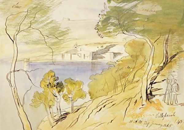 Villefranche 2 Oil Painting by Edward Lear