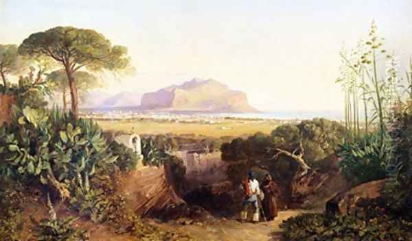 Palermo Sicily Oil Painting by Edward Lear