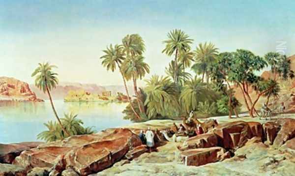 Philae on the Nile 2 Oil Painting by Edward Lear