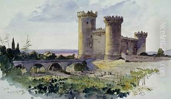 Tivoli Oil Painting by Edward Lear