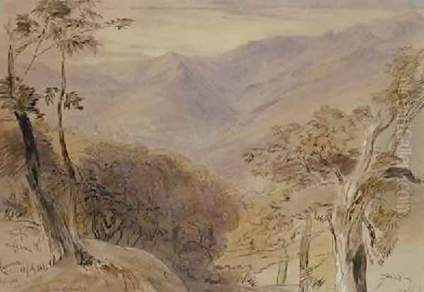 Carrara Oil Painting by Edward Lear